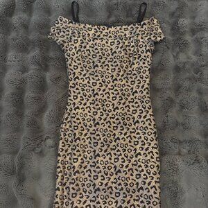 Metallic Leopard Print Mini Dress